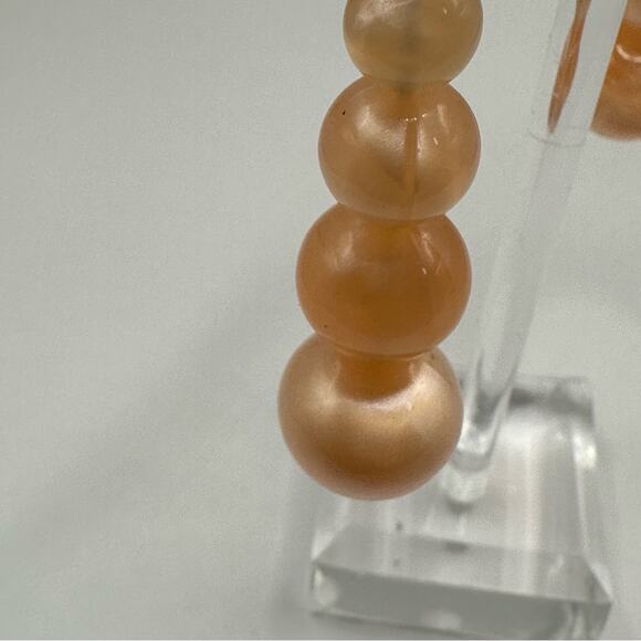 Monet Dangle Drop Pierced Earrings Round Balls Gold Orange Retro - Picture 5 of 12